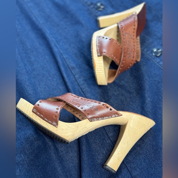 Vintage Candies Leather Heels Sandals Size 7 - Picture 7 of 7